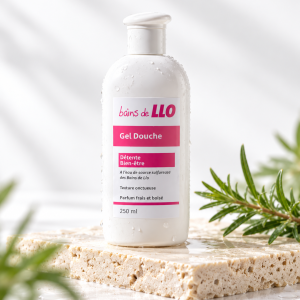 Flacon de gel douche à l'eau sulfureuse des Bains de Llo, 200 ml