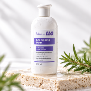 Flacon de shampoing à l'eau sulfureuse des Bains de Llo, 200 ml
